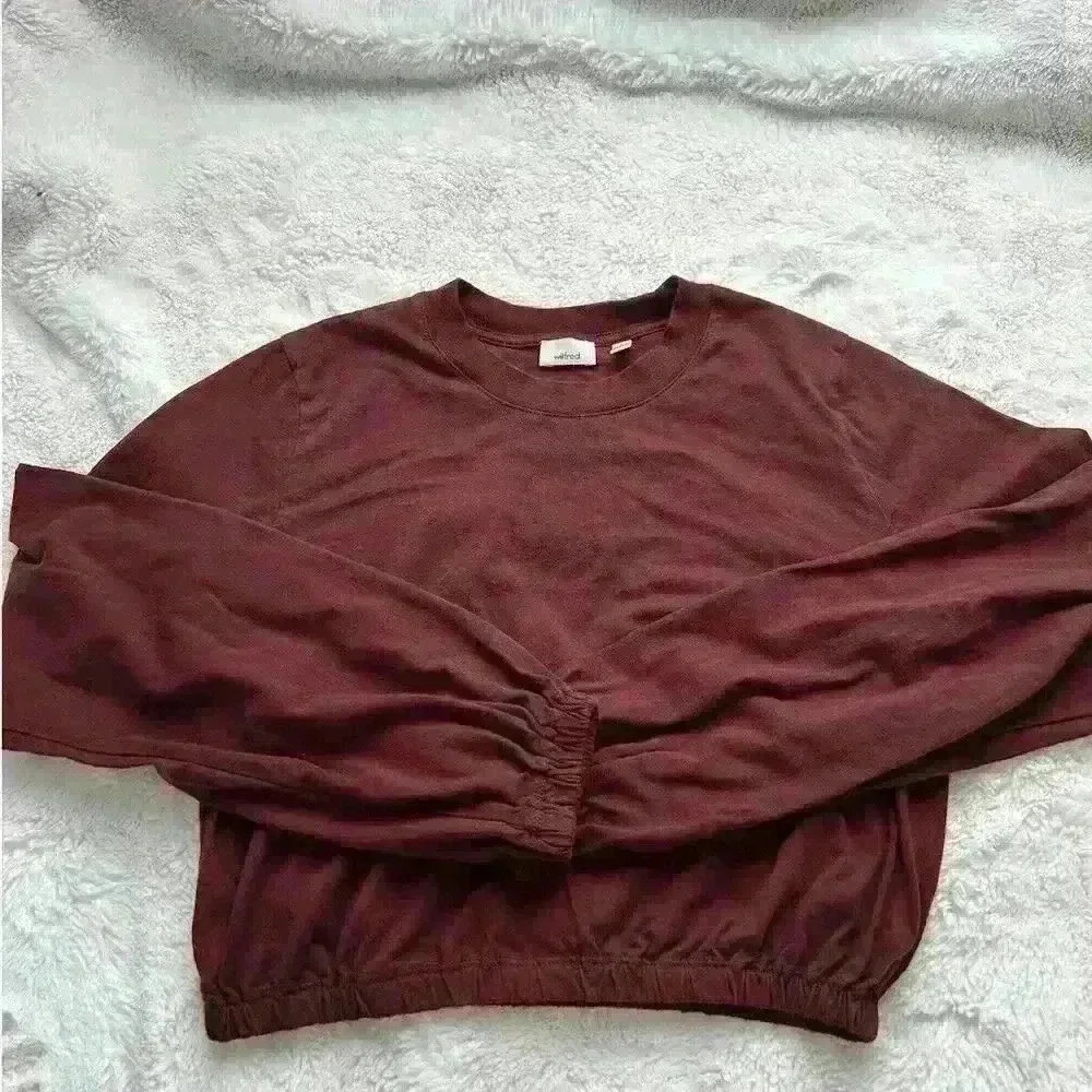 Aritzia Wilfred Black/ Burgundy‎ Cropped Tops Sz S/M Bundle - Picture 5 of 8
